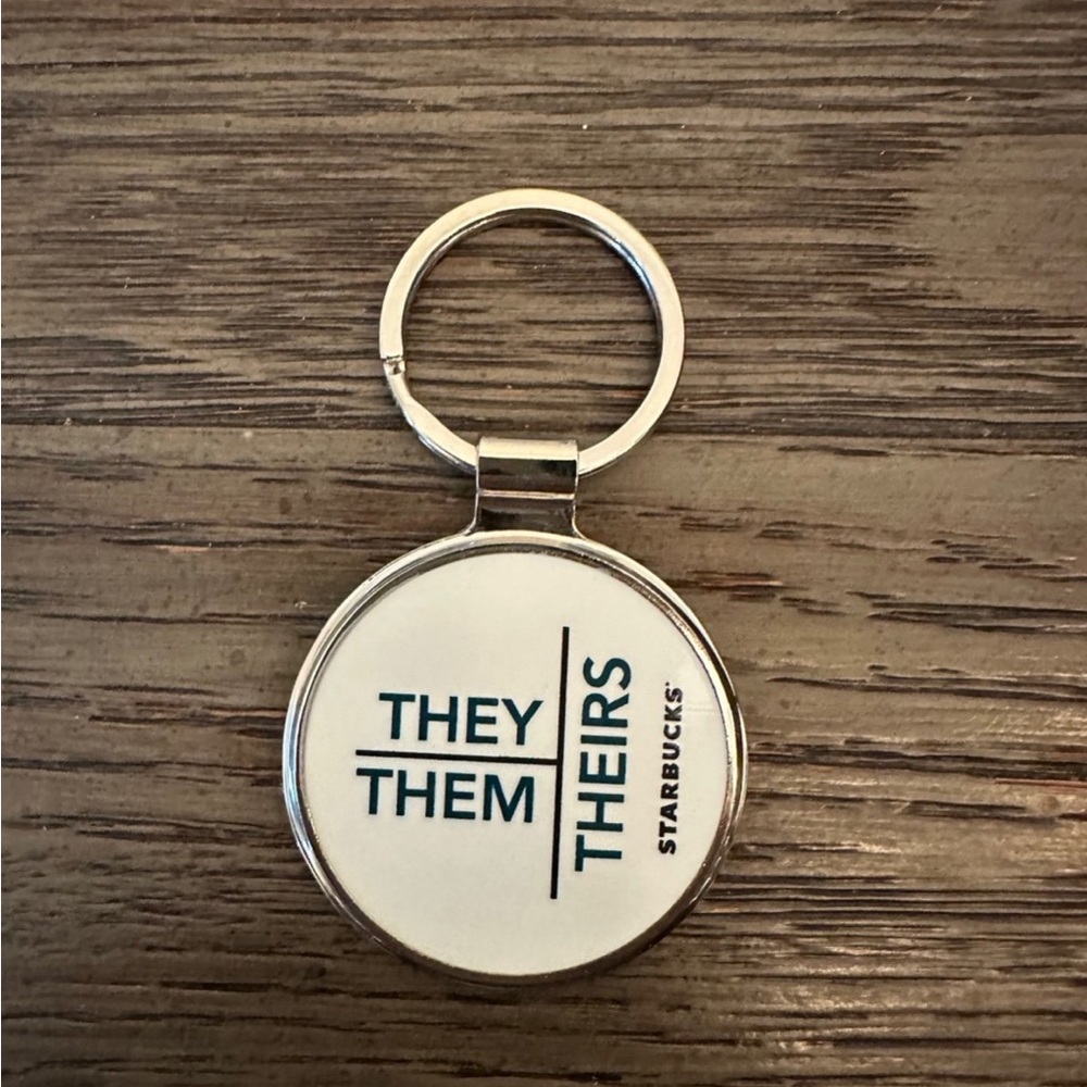 Starbucks Pronoun They Them Theirs Keychain